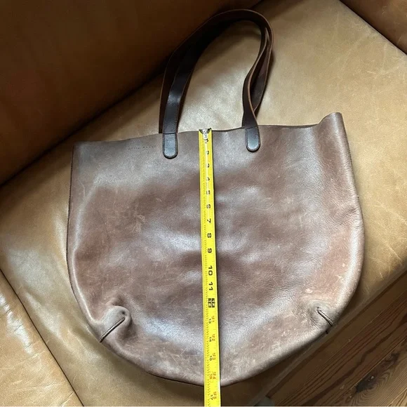 Basil Racuk amazing brown leather tote work bag laptop travel roomy unisex - Picture 11 of 14